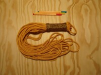 Cheetah loop flogger Loop flogger in a goldenrod knitted cord