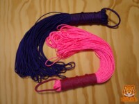 Two thin loop floggers Two thin loop floggers, one pink, one purple