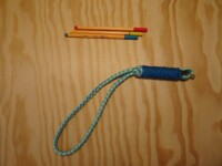 Braided loop mints Braided loop in mint, blue en white with a blue handle